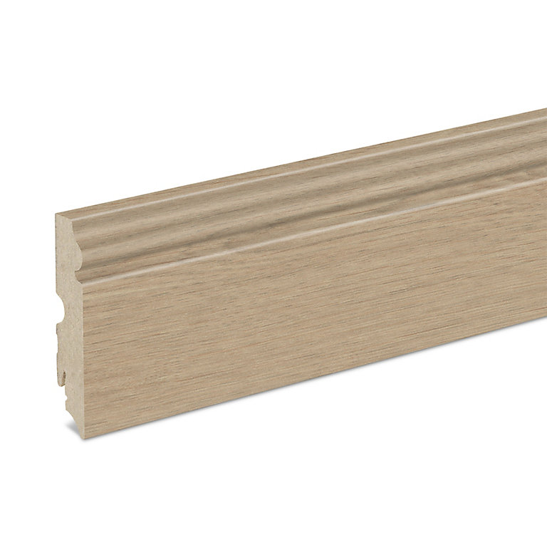 Product image for GoodHome Natural MDF Skirting board (L)2.2m (W)90mm (T)19mm