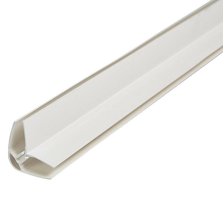 Product image for Geom White uPVC Corner bead Moulding (L)2.4m (W)35mm (T)25mm