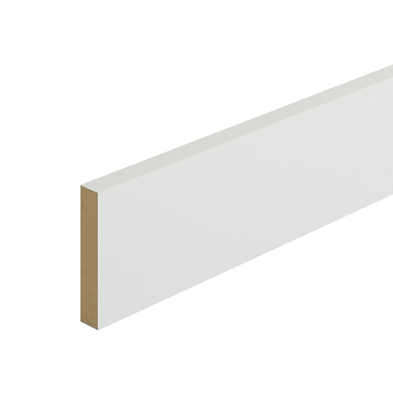 Product image for Metsä Wood Primed White MDF Square Skirting board (L)2.4m (W)94mm (T)18mm, Pack of 4
