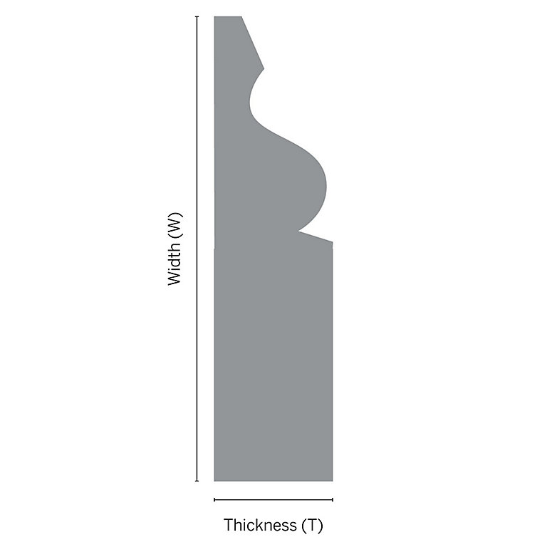 Product image for Metsä Wood Pine Ogee Skirting board (L)2.4m (W)119mm (T)15mm, Pack of 4