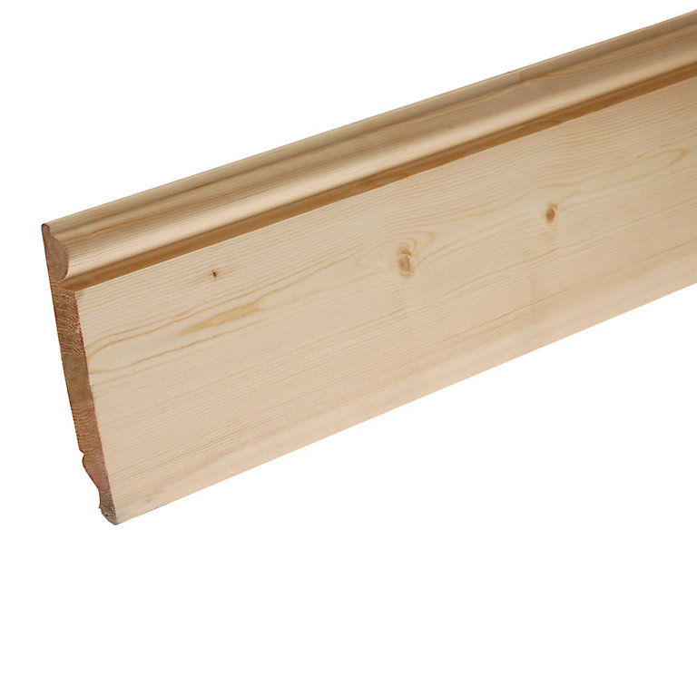 Image of Metsä Wood Pine Dual profile Skirting board (L)3.6m (W)219mm (T)19.5mm
