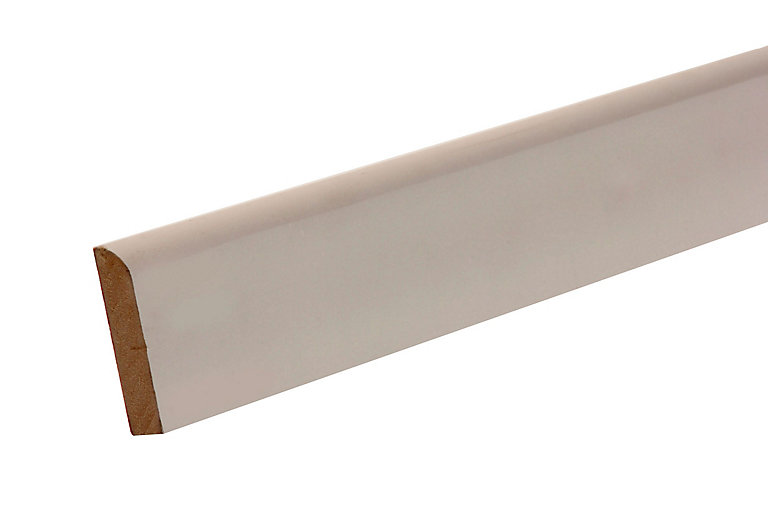 Product image for Metsä Wood Primed White MDF Rounded Skirting board (L)2.4m (W)119mm (T)14.5mm