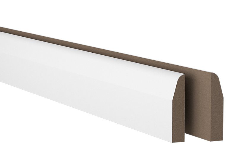 Product image for GoodHome Fully finished White MDF Chamfered Architrave (L)2.1m (T)14.5mm