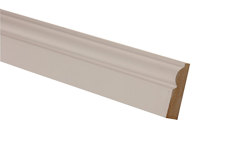 Product image for Metsä Wood White MDF Torus Architrave (L)2.1m (W)69mm (T)18mm, Pack of 5