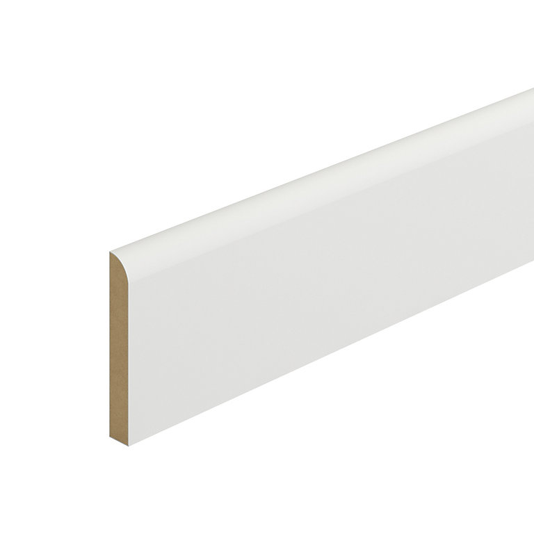 Product image for Metsä Wood Primed White MDF Round Skirting board (L)2.4m (W)94mm (T)14.5mm, Pack of 4