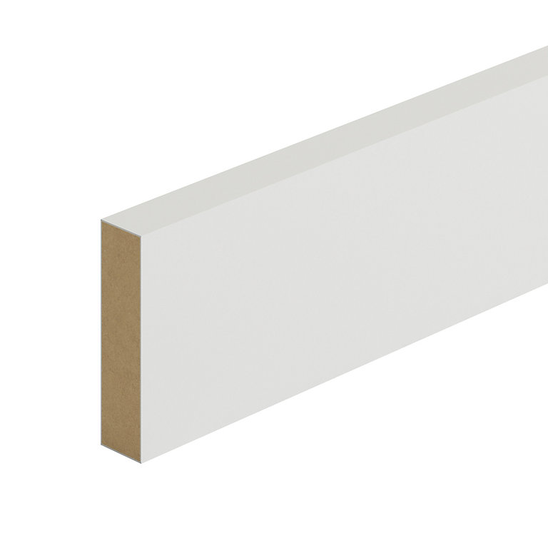 Product image for Metsä Wood Primed White MDF Square Skirting board (L)2.4m (W)69mm (T)18mm, Pack of 4