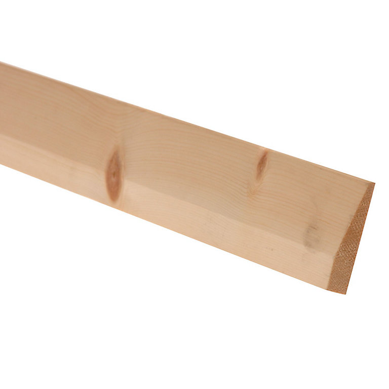 Product image for Metsä Wood Pine Chamfered Skirting board (L)2.4m (W)69mm (T)15mm, Pack of 4