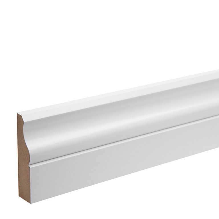 Product image for White MDF Ogee Architrave (L)2.18m (W)69mm (T)18mm, Pack of 5