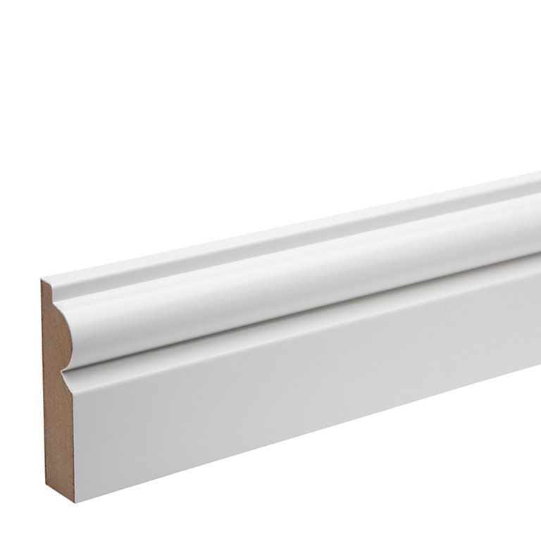 Product image for White MDF Torus Architrave (L)2.18m (W)69mm (T)18mm, Pack of 5