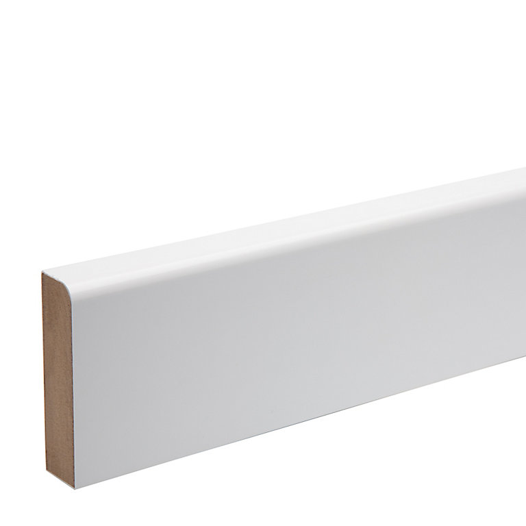 Product image for White MDF Rounded Architrave (L)2.18m (W)69mm (T)18mm, Pack of 5