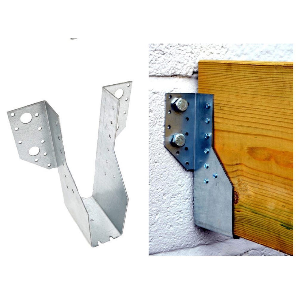 Product image for 47mm X 229mm Speed Pro Multi Functional Face Fix Joist Hanger Galvanised Pack Of 20