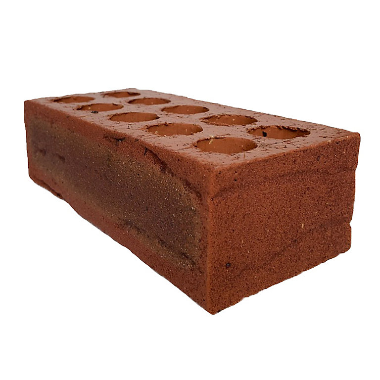 Product image for Wienerberger Tuscan Rough Red Perforated Facing brick (L)215mm (W)102.5mm (H)65mm