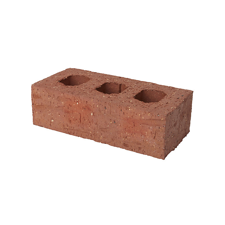 Product image for Forterra Tame Valley Rough Red Perforated Facing brick (L)215mm (W)102.5mm (H)65mm