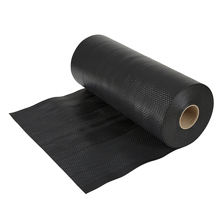 Product image for Capital Valley Plastics Ltd Black 500 Micron Damp proof course, (L)30m (W)450mm