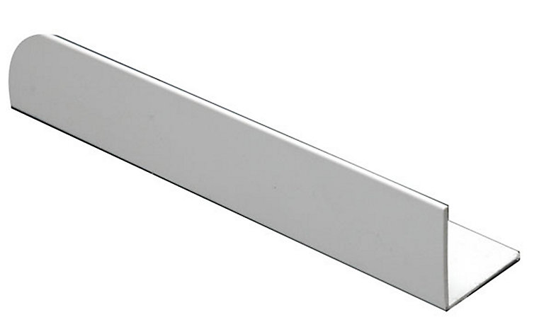 Product image for White PVC Equal L-shaped Angle profile, (L)1m (W)7mm