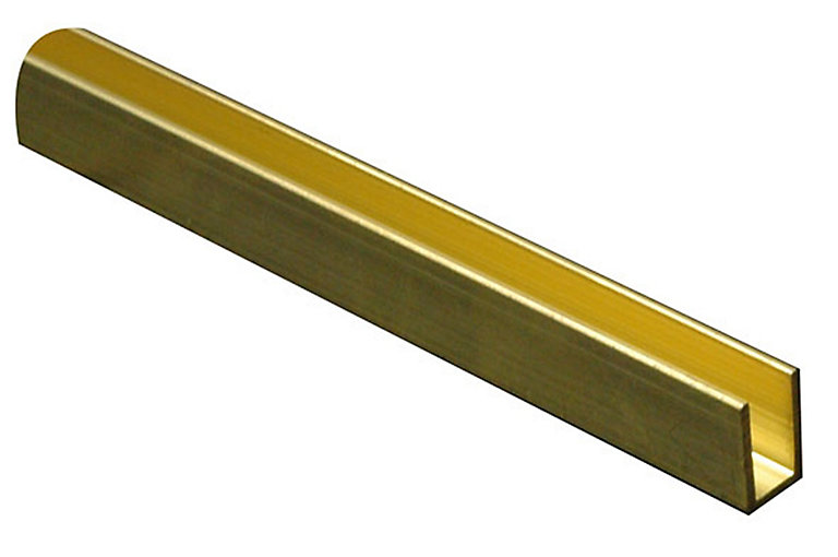 Product image for Brass Equal U-shaped Angle profile, (L)1m (W)6mm
