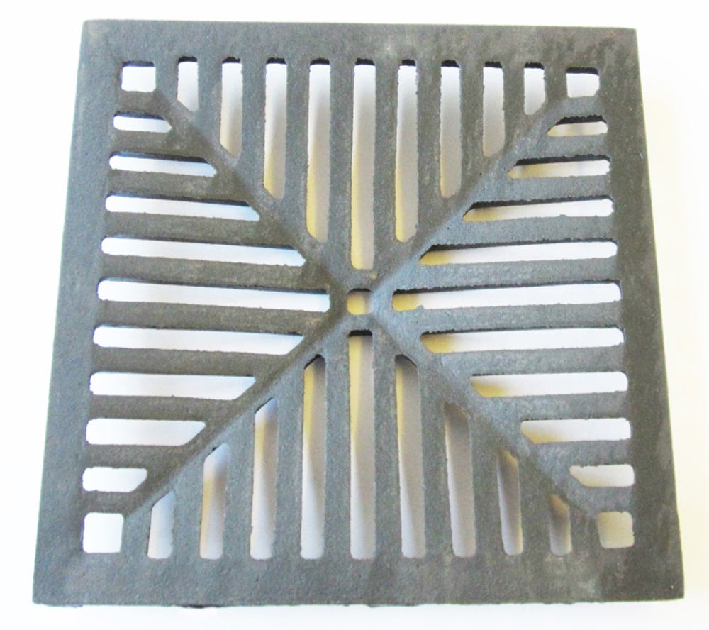 Product image for 305mm X 305mm X 13mm Gully Grating Square Grid Black Coated
