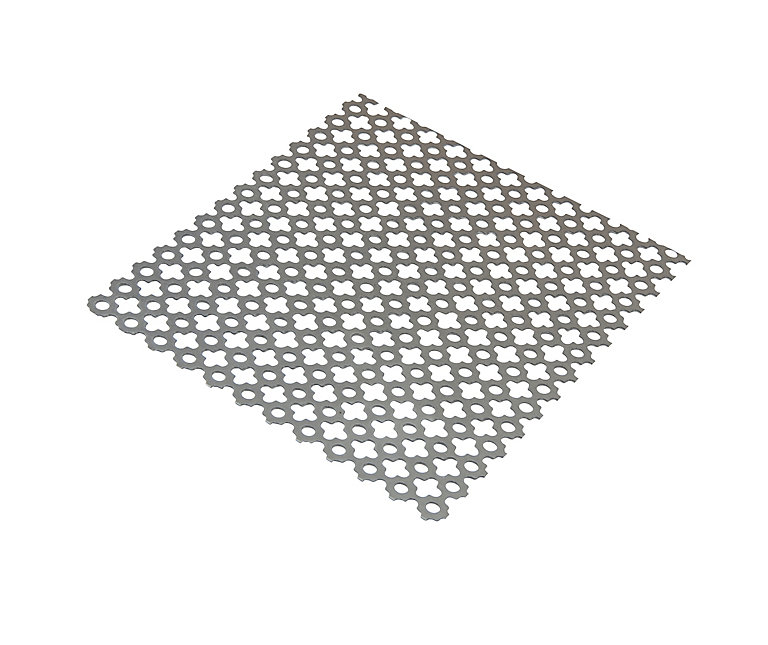 Image of Silver effect Steel Perforated Sheet, (H)1000mm (W)500mm (T)1mm 2180g