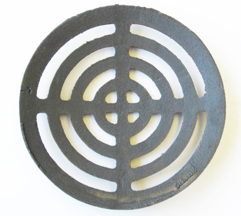 Product image for 191mm Ã˜ X 9mm Gully Grating Circular Grid Black Coated