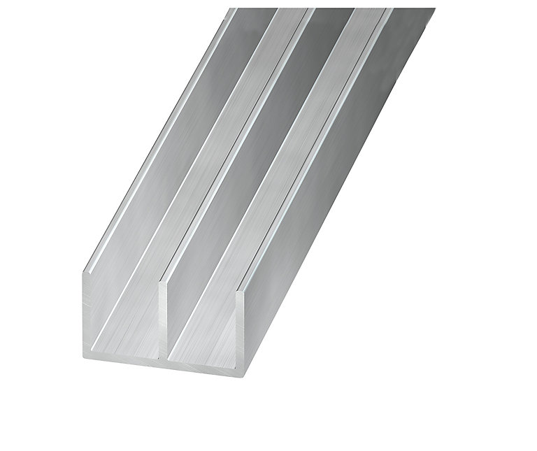 Product image for Powder-coated Aluminium Double U-shaped Angle profile, (L)2m (W)16mm