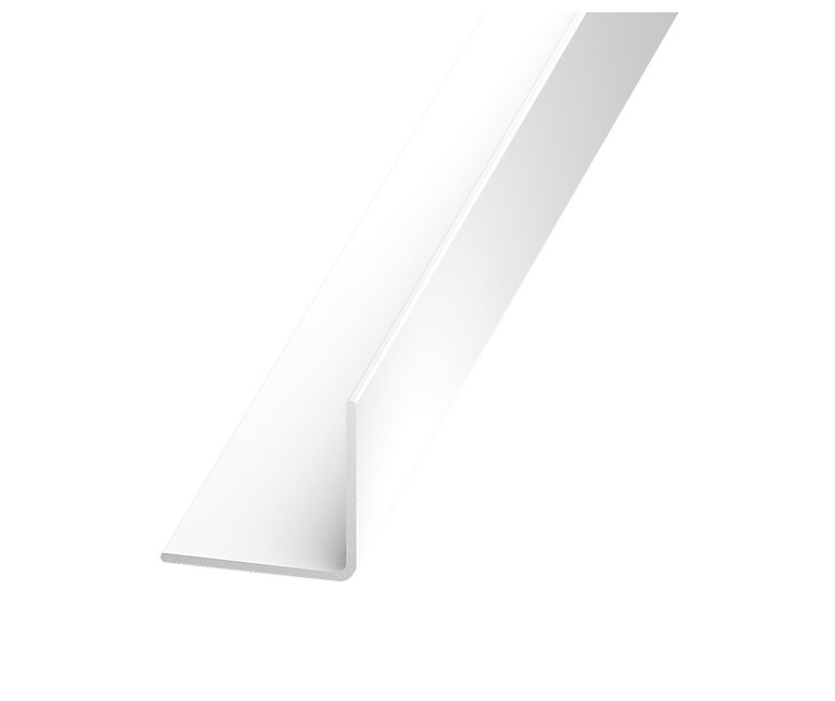 Product image for White PVC Equal L-shaped Angle profile, (L)1.3m (W)30mm