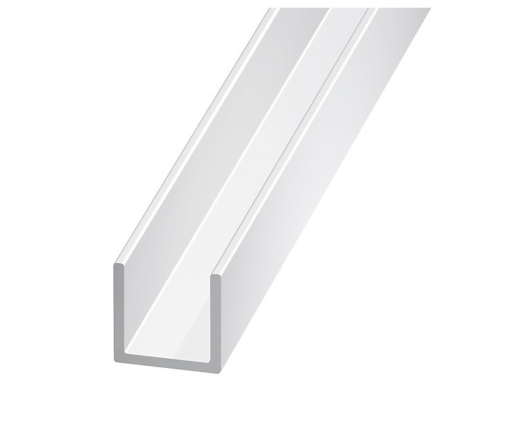Product image for White Painted Aluminium Equal U-shaped Channel, (L)2m (W)11.5mm