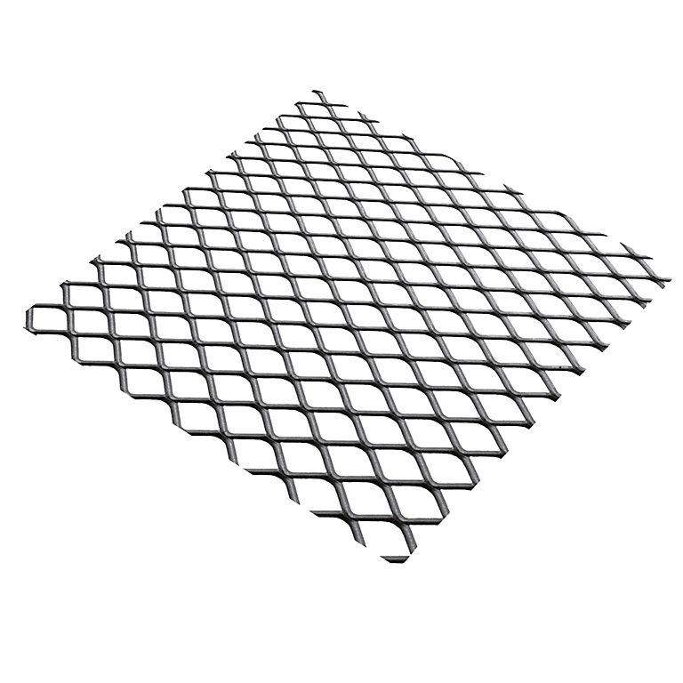 Product image for Silver effect Aluminium Perforated Sheet, (H)1000mm (W)500mm (T)1mm 1180g
