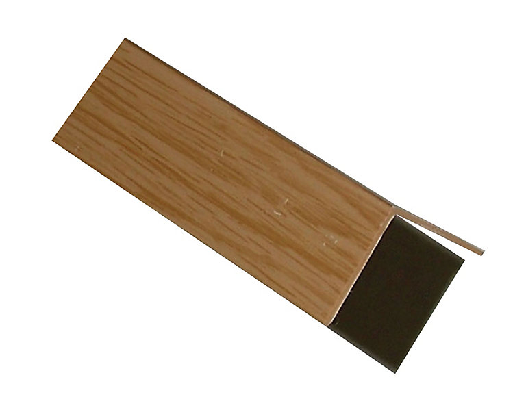 Product image for Light brown Oak effect PVC Equal L-shaped Angle profile, (L)1m (W)30mm