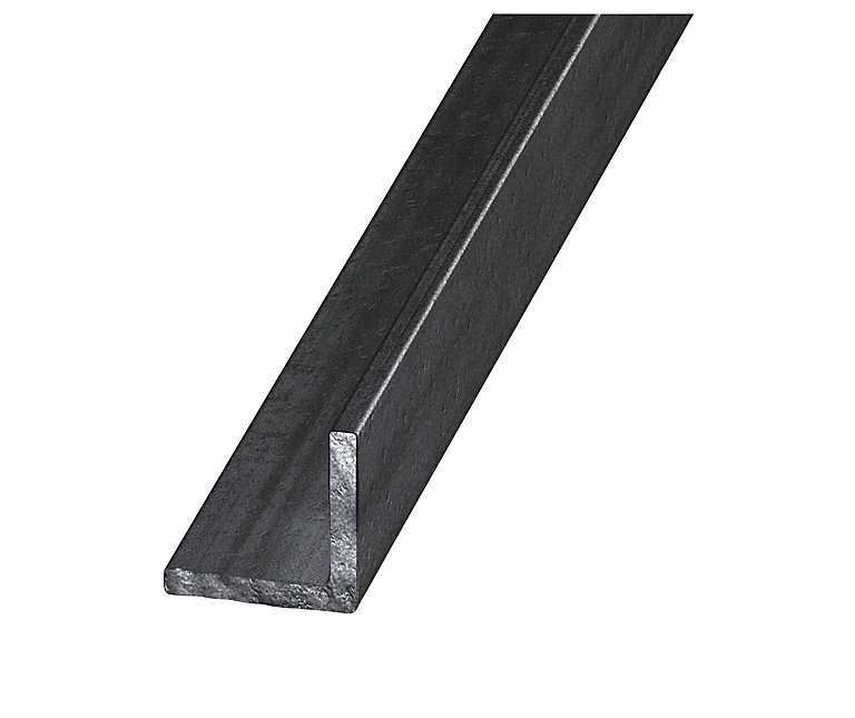 Product image for Grey Varnished Hot-rolled iron Equal L-shaped Angle profile, (L)2.5m (W)20mm