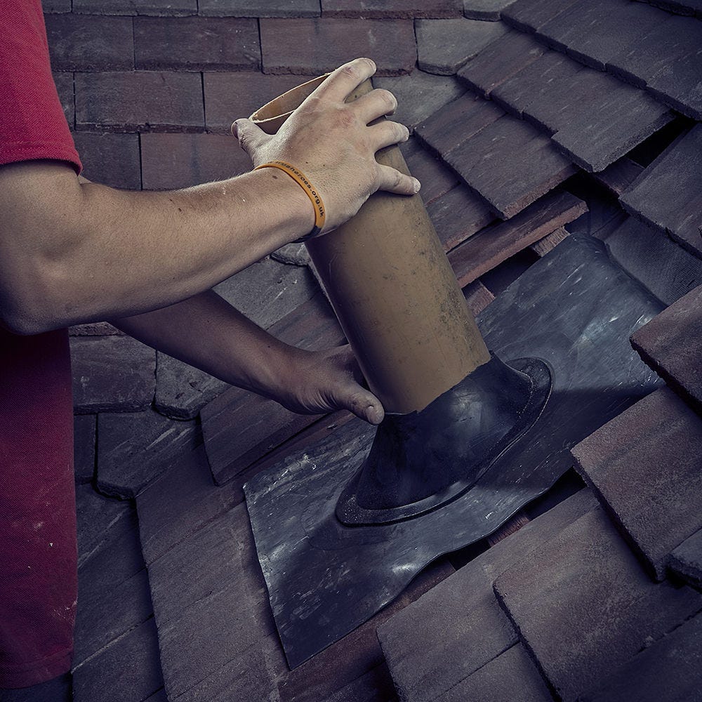 Product image for 450mm X 450mm Flexible Lead Weathering Slate For Flat Roofs 0-20°