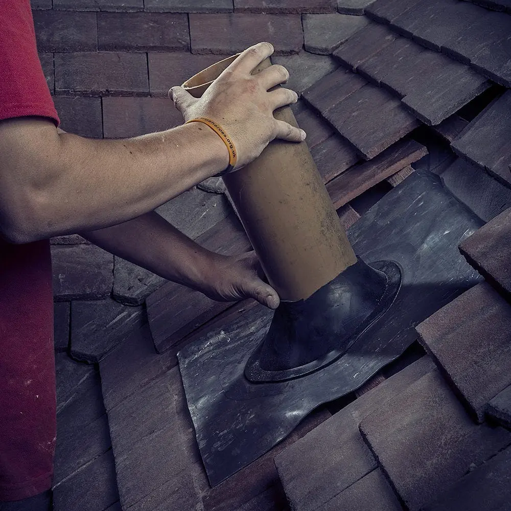 Product image for 450mm X 450mm Flexible Lead Weathering Slate For Flat Roofs 0-20°