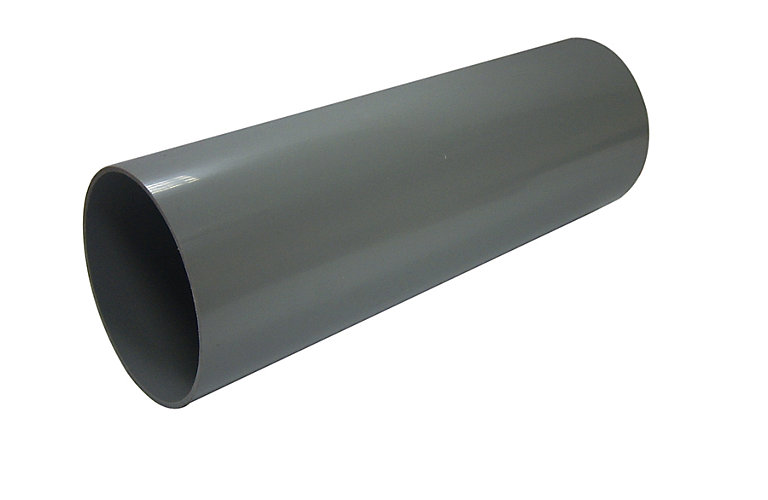 Image of FloPlast Ring seal soil Grey Plain Soil pipe, (Dia)110mm (L)3000mm