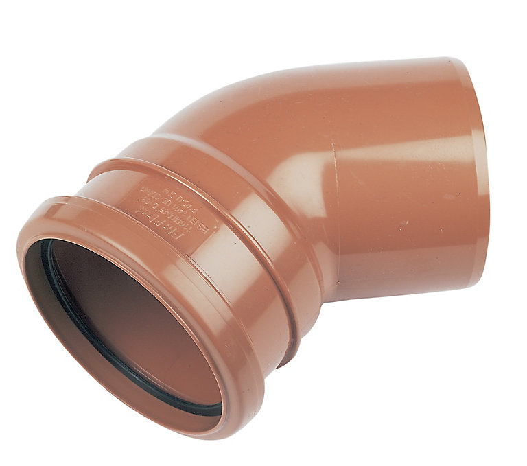 Product image for FloPlast Underground drainage Single socket Bend 285121, (Dia)110mm (L)132mm