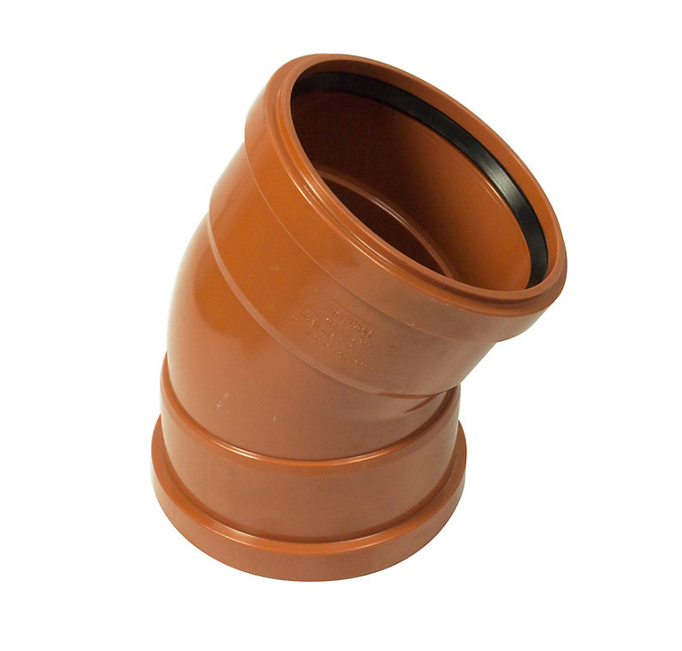 Product image for FloPlast Underground drainage Bend 285118, (Dia)110mm (L)132mm