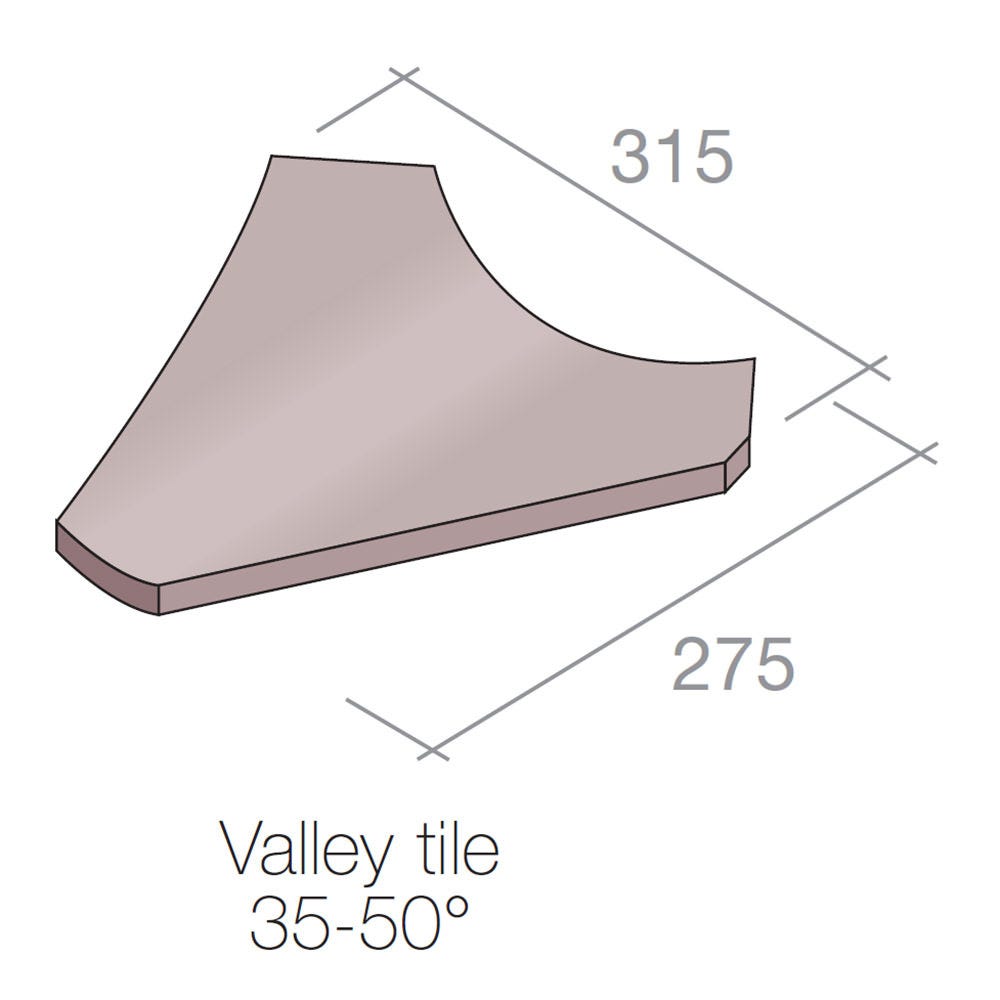 Product image for Marley Valley Tile Concrete Old English Dark Red 35-50° 315mm X 275mm