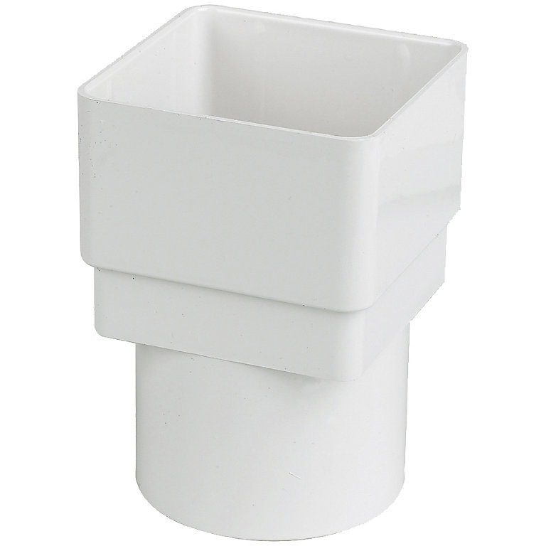 Product image for FloPlast White Square to Round Gutter adaptor, (L)65mm (Dia)68mm