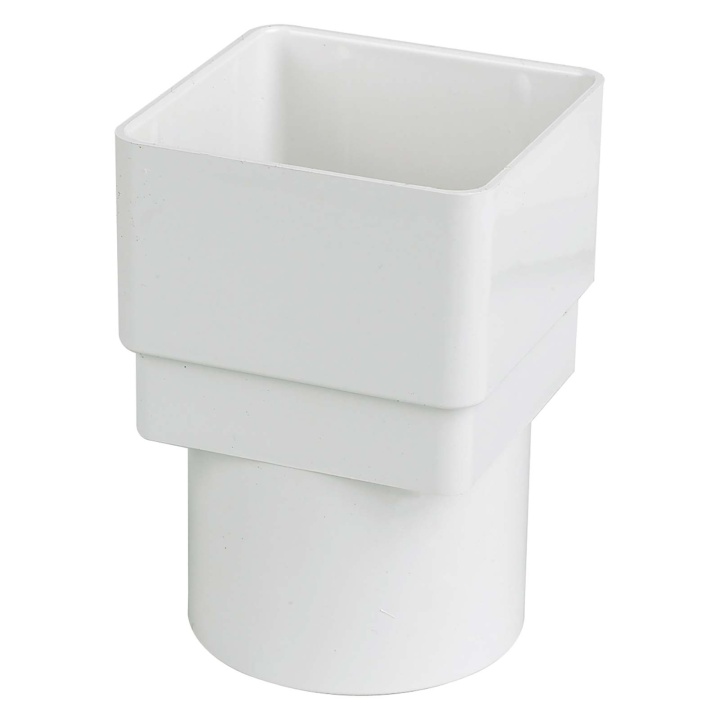 Image of FloPlast White Square to Round Gutter adaptor, (L)65mm (Dia)68mm
