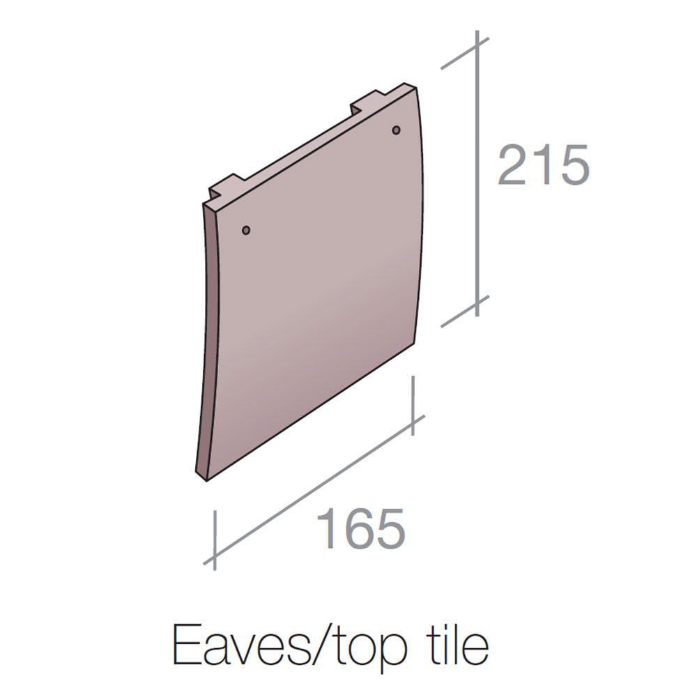 Product image for Marley Plain Eaves Tile Concrete Old English Dark Red 200mm X 168mm