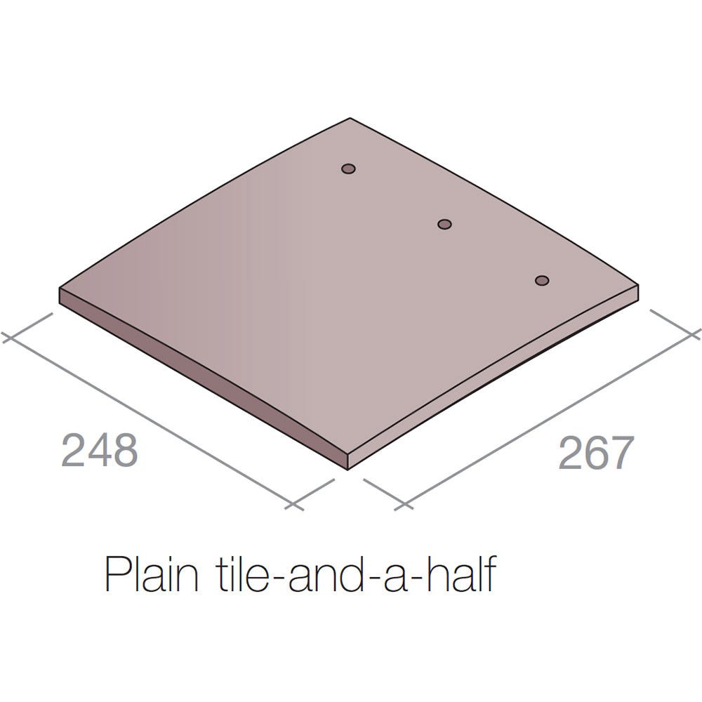 Product image for Marley Plain Gable Tile (tile & A Half) Concrete Old English Dark Red 248mm X 267mm