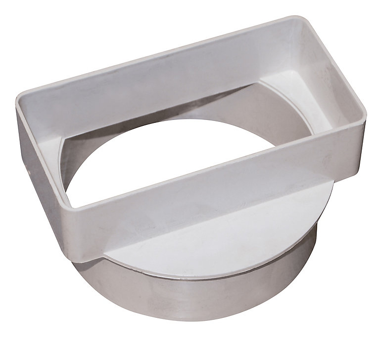 Product image for Manrose White Flat to round ducting adaptor (Dia)100mm (W)110mm