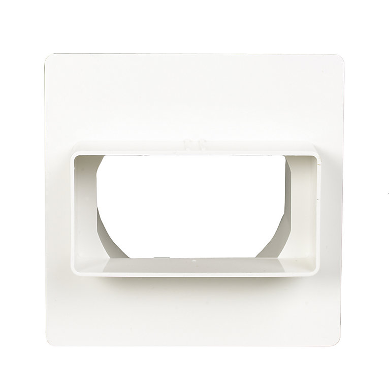Product image for Manrose White Flat to round adaptor & wall plate (Dia)100mm (W)110mm