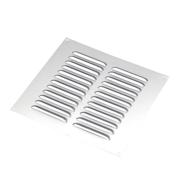 Product image for Manrose Chrome effect Square Fixed louvre vent V1850S, (H)229mm (W)229mm