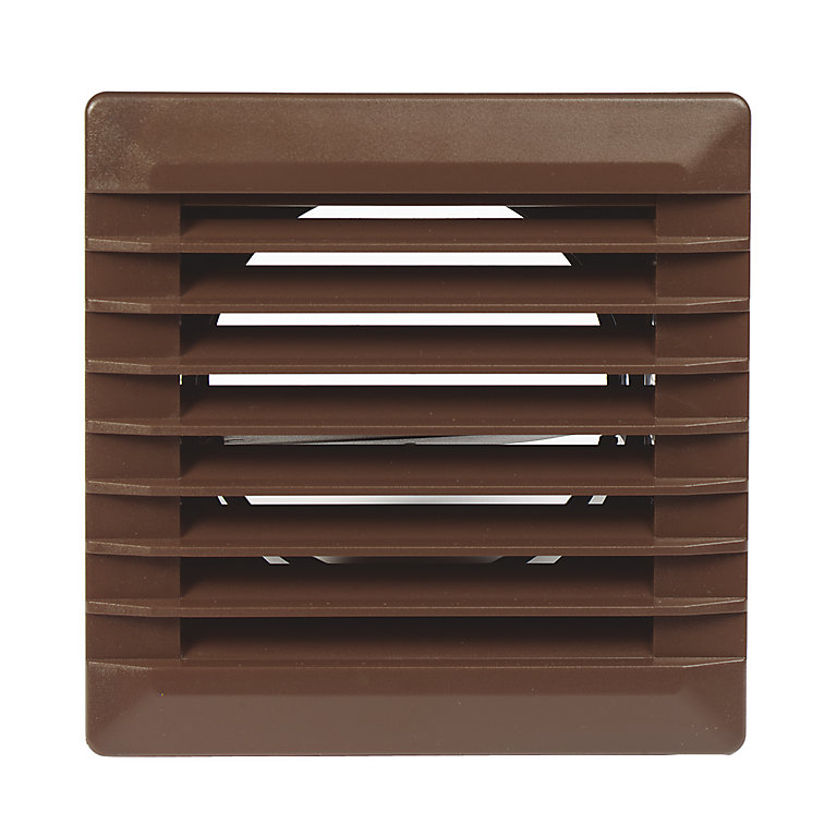 Product image for Manrose Brown Square Applications requiring low extraction rates Fixed louvre vent V41051B, (H)110mm (W)110mm