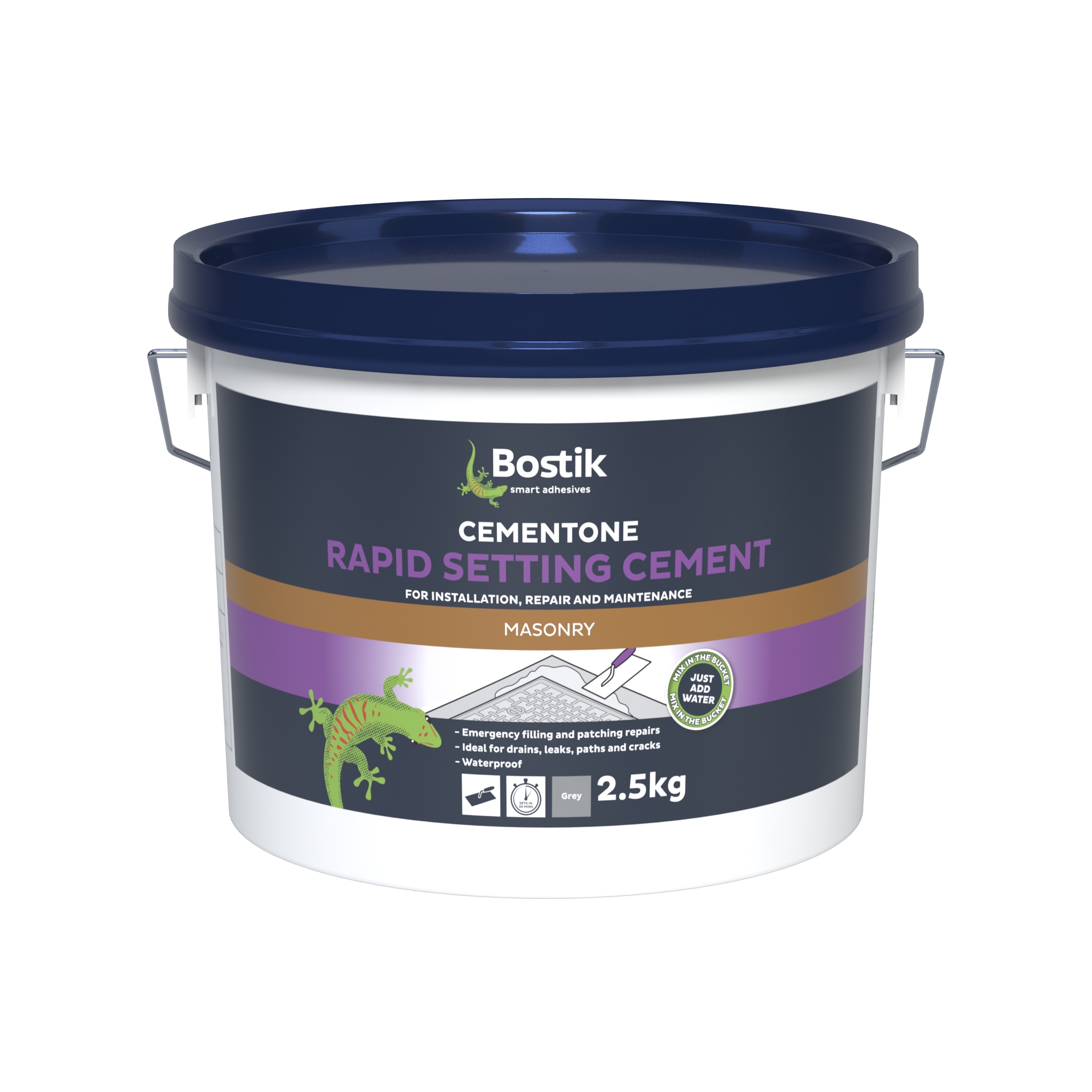 Image of Bostik Cementone Waterproof Rapid Setting Cement Tub 2.5kg