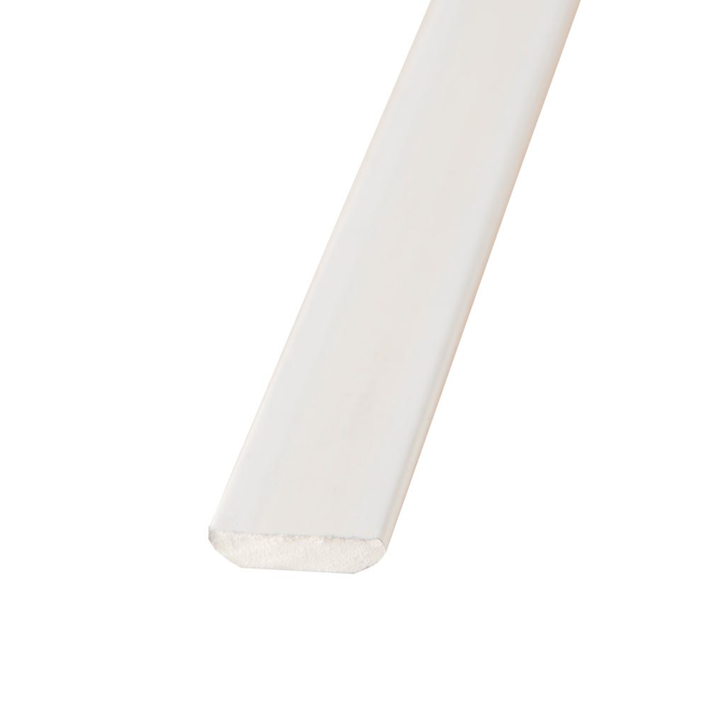 Product image for 6mm X 28mm Primacell Upvc D Mould Section Trim 5000mm White