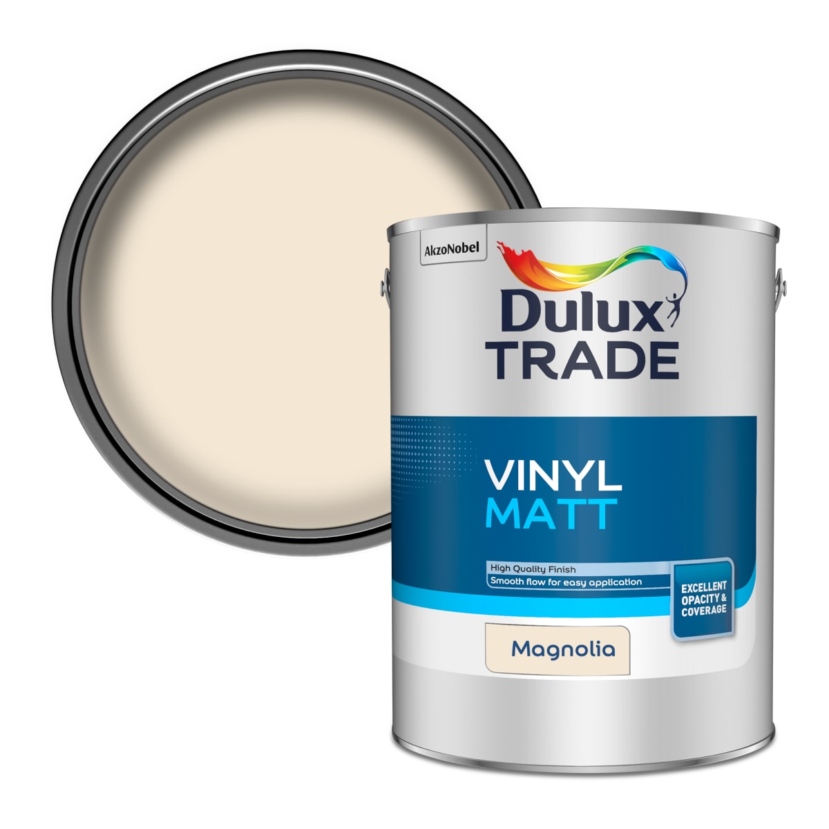 Product image for Dulux Trade Vinyl Matt Paint Magnolia 10ltr