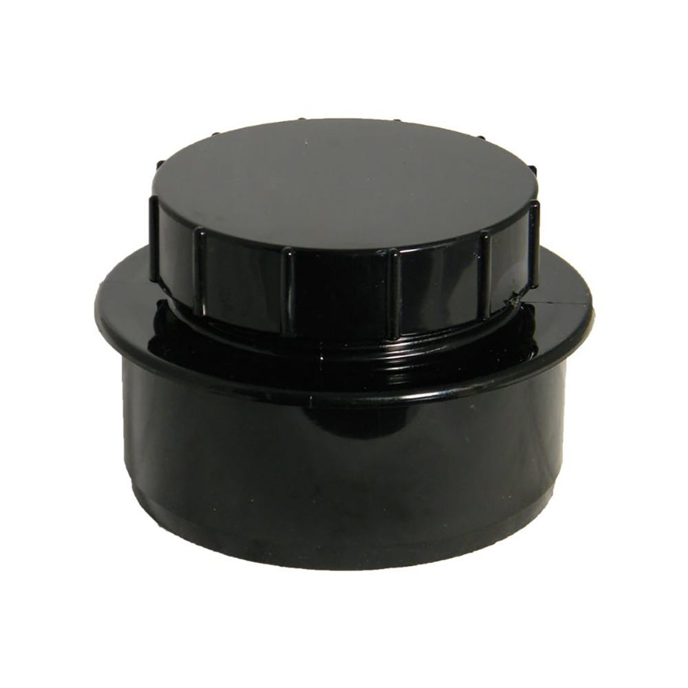 Product image for 110mm Floplast Soil Screwed Access Cap Black