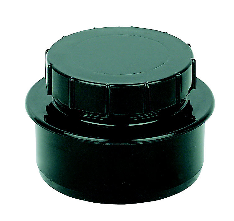 Product image for 110mm Floplast Soil Screwed Access Cap Black