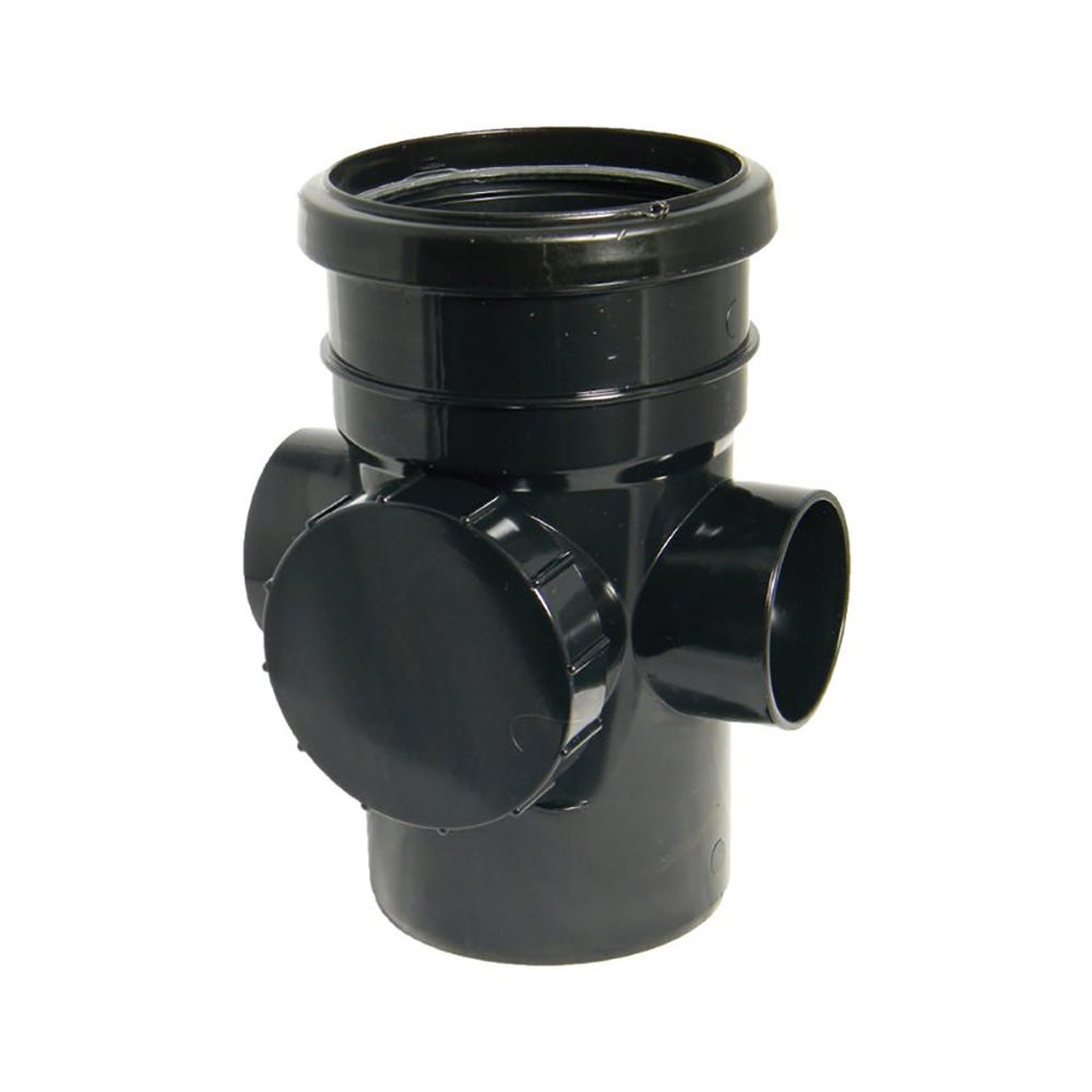 Product image for 110mm Floplast Soil Access Pipe Single Socket Black
