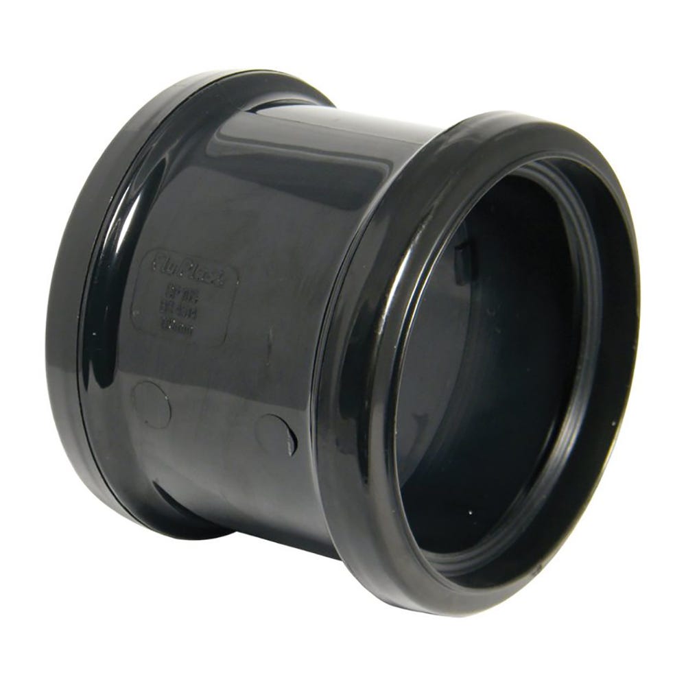 Product image for 110mm Floplast Soil Coupling Double Socket Black